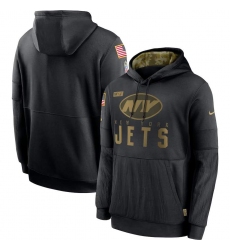 Men's NFL New York Jets 2020 Salute To Service Black Pullover Hoodie