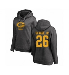 Football Women's Green Bay Packers #26 Darnell Savage Jr. Ash One Color Pullover Hoodie