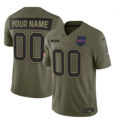 Men's Buffalo Bills Active Player Custom Olive 2025 Salute to Service Limited Football Stitched Jersey