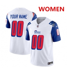 Women's new england patriots active player custom white blue 2023 f.u.s.e. throwback limited football stitched jersey