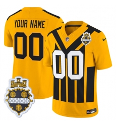 Men's Pittsburgh Steelers Active Player Custom Gold 1933 F.U.S.E. Throwback Alternate Football Stitched Football Jersey