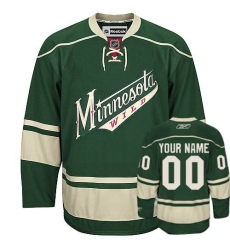 Men's Reebok Minnesota Wild Customized Premier Green Third NHL Jersey