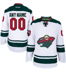 Youth Reebok Minnesota Wild Customized Premier White Away NHL Jersey