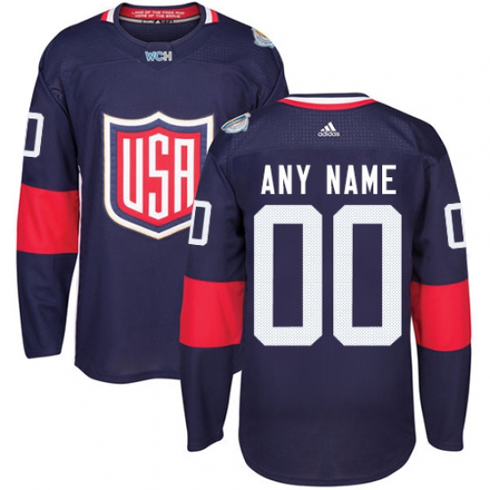 Men's Adidas Team USA Customized Authentic Navy Blue Away 2016 World Cup Ice Hockey Jersey Men's Adidas Team USA Customized Authentic Navy Blue Away 2016 World Cup Ice Hockey Jersey