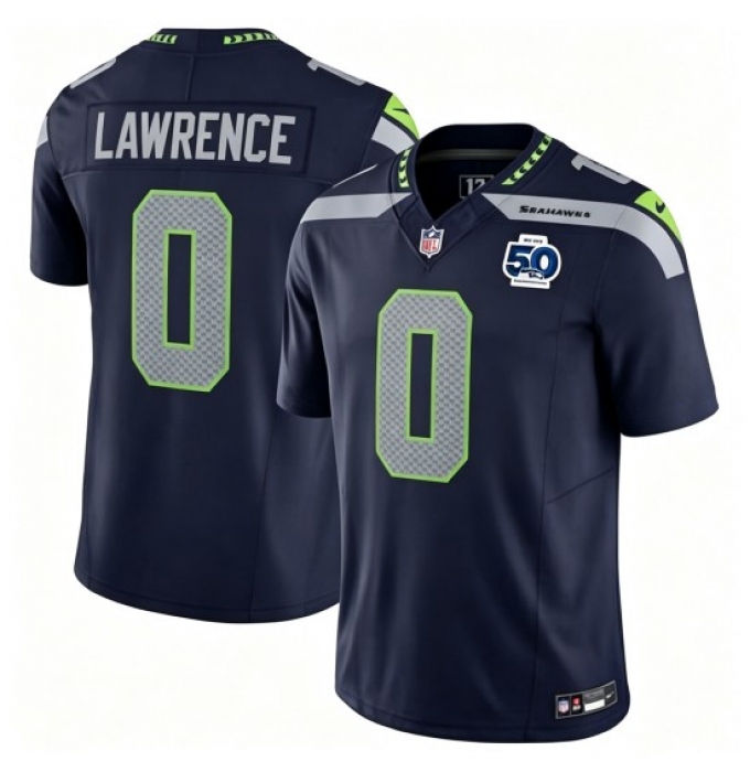 Men's Seattle Seahawks #0 Demarcus Lawrence Blue 2026 F U S E Vapor Untouchable Limited Stitched Football Jersey