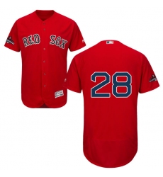 Men's Majestic Boston Red Sox #28 J D Martinez Red Alternate Flex Base Authentic Collection 2018 World Series Champions MLB Jersey