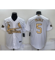 Men's St Louis Cardinals #5 Albert Pujols White 2022 All Star Stitched Cool Base Nike Jersey