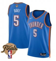 Men's Oklahoma City Thunder #5 Luguentz Dort Blue 2025 Icon Edition Stitched Basketball Jersey