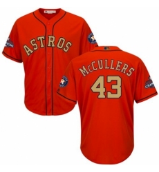 Men's Majestic Houston Astros #43 Lance McCullers Replica Orange Alternate 2018 Gold Program Cool Base MLB Jersey