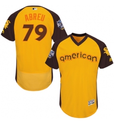Men's Majestic Chicago White Sox #79 Jose Abreu Yellow 2016 All-Star American League BP Authentic Collection Flex Base MLB Jersey