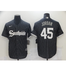 Men's Nike Chicago White Sox Southside #45 Michael Jordan Black Alternate Flex Base Jersey