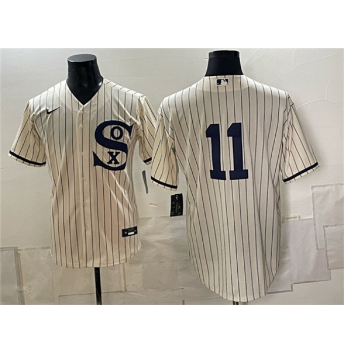 Men's Chicago White Sox #11 Luis Aparicio Cream Cool Base Stitched Baseball Jersey