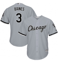 Men's Majestic Chicago White Sox #3 Harold Baines Grey Road Flex Base Authentic Collection MLB Jersey