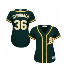 Women's Oakland Athletics #36 Terry Steinbach Replica Green Alternate 1 Cool Base Baseball Jersey