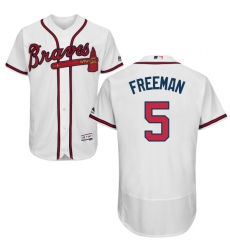 Men's Majestic Atlanta Braves #5 Freddie Freeman White Home Flex Base Authentic Collection MLB Jersey