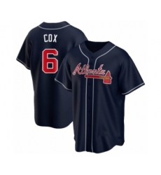 Women Bobby Cox #6 Atlanta Braves Navy Replica Alternate Jersey
