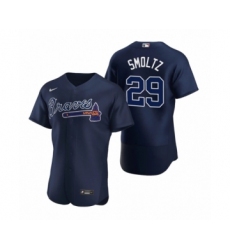 Men's Atlanta Braves #29 John Smoltz Nike Navy Authentic 2020 Alternate Jersey