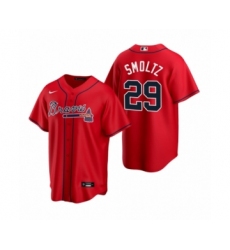 Men's Atlanta Braves #29 John Smoltz Nike Red 2020 Replica Alternate Jersey