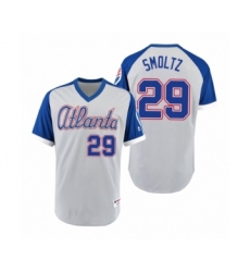 Women Braves #29 John Smoltz Gray Royal 1979 Turn Back the Clock Authentic Jersey