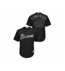 Women Atlanta Braves 2019 Players Weekend Black #49 Julio Teheran Replica Jersey