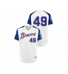 Youth Atlanta Braves #49 Turn Back the Clock Julio Teheran White 1974 Authentic Jersey