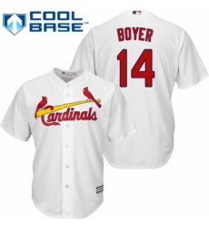 Men's Majestic St. Louis Cardinals #14 Ken Boyer Replica White Home Cool Base MLB Jersey