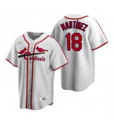 Men's Nike St. Louis Cardinals #18 Carlos Martinez White Cooperstown Collection Home Stitched Baseball Jersey