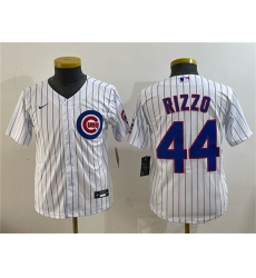 Youth Chicago Cubs #44 Anthony Rizzo White Cool Base Stitched Baseball Jersey