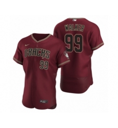 Men's Arizona Diamondbacks #99 Taijuan Walker Nike Crimson Authentic 2020 Alternate Jersey