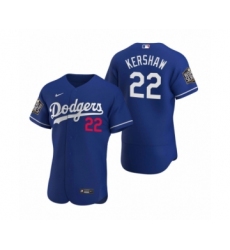 Men's Los Angeles Dodgers #22 Clayton Kershaw Nike Royal 2020 World Series Authentic Jersey