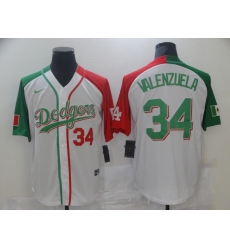 Men's Nike Los Angeles Dodgers #34 Fernando Valenzuela White Home Stitched Baseball Alternate Jersey