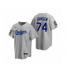 Men's Los Angeles Dodgers #74 Kenley Jansen Gray 2020 World Series Replica Jersey