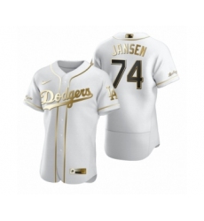 Men's Los Angeles Dodgers #74 Kenley Jansen Nike White Authentic Golden Edition Jersey