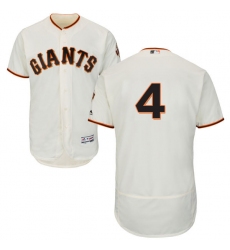 Men's Majestic San Francisco Giants #4 Mel Ott Cream Home Flex Base Authentic Collection MLB Jersey