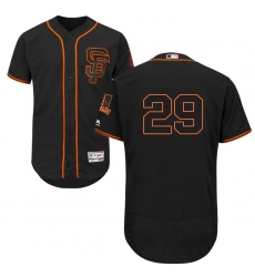 Men's Majestic San Francisco Giants #29 Jeff Samardzija Black Alternate Flex Base Authentic Collection MLB Jersey
