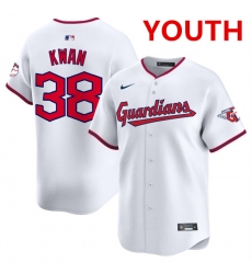 Youth Cleveland Guardians #38 Steven Kwan White Home Limited Stitched Baseball Jersey