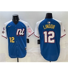 Men's National League #12 Francisco Lindor Blue Alternate 2025 All-Star With Edition Limited Stitched Baseball Jersey