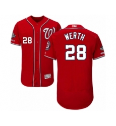 Men's Washington Nationals #28 Jayson Werth Red Alternate Flex Base Authentic Collection 2019 World Series Champions Baseball Jersey