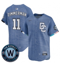 Men's Washington Nationals #11 Ryan Zimmerman Blue 2025 City Connect Limited Stitched Baseball Jersey