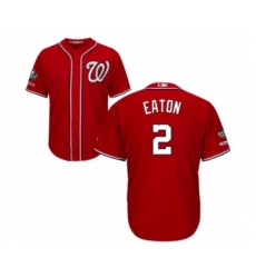 Youth Washington Nationals #2 Adam Eaton Authentic Red Alternate 1 Cool Base 2019 World Series Champions Baseball Jersey