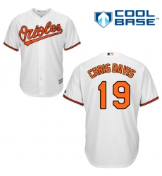 Youth Majestic Baltimore Orioles #19 Chris Davis Replica White Home Cool Base MLB Jersey