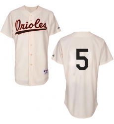 Men's Majestic Baltimore Orioles #5 Brooks Robinson Replica Cream 1954 Turn Back The Clock MLB Jersey