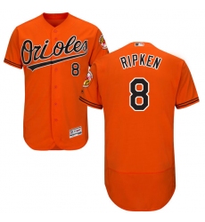 Men's Majestic Baltimore Orioles #8 Cal Ripken Orange Alternate Flex Base Authentic Collection MLB Jersey