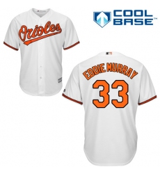Men's Majestic Baltimore Orioles #33 Eddie Murray Replica White Home Cool Base MLB Jersey