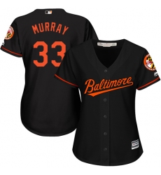 Women's Majestic Baltimore Orioles #33 Eddie Murray Authentic Black Alternate Cool Base MLB Jersey