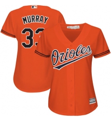 Women's Majestic Baltimore Orioles #33 Eddie Murray Authentic Orange Alternate Cool Base MLB Jersey