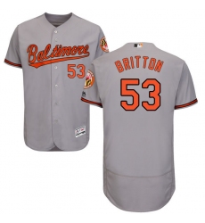 Men's Majestic Baltimore Orioles #53 Zach Britton Grey Road Flex Base Authentic Collection MLB Jersey