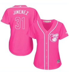 Women's Majestic Baltimore Orioles #31 Ubaldo Jimenez Replica Pink Fashion Cool Base MLB Jersey