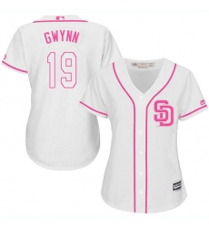Women's Majestic San Diego Padres #19 Tony Gwynn Authentic White Fashion Cool Base MLB Jersey