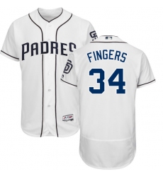 Men's Majestic San Diego Padres #34 Rollie Fingers White Home Flex Base Authentic Collection MLB Jersey